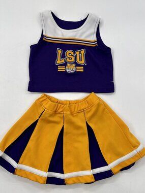 LSU Tigers Cheerleader Outfit Toddler Girls 4T Skirt Top 2 Piece Football Cheer